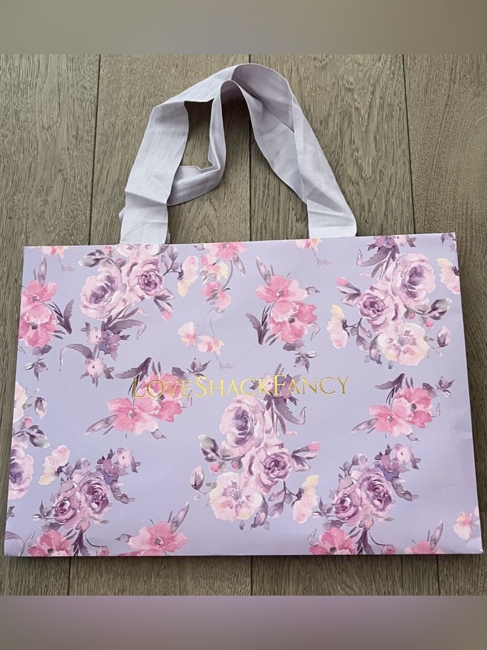 LOVESHACKFANCY FAVORITE HIBISCUS HAPPY THOUGHTS TOTE BAG
